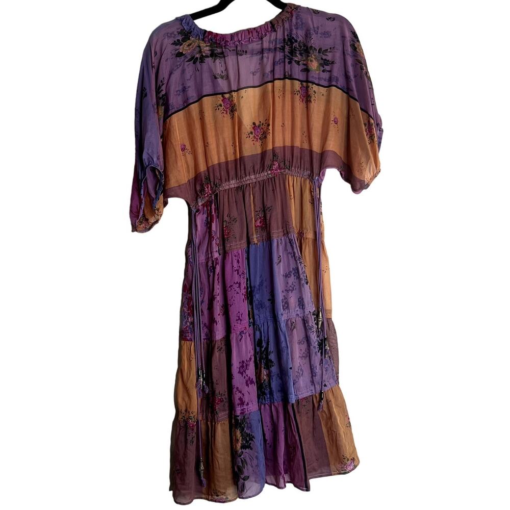 A Common Thread Silk Blend Dress Women Size Small Fit Flare Art To Wear Hippie - Picture 2 of 10